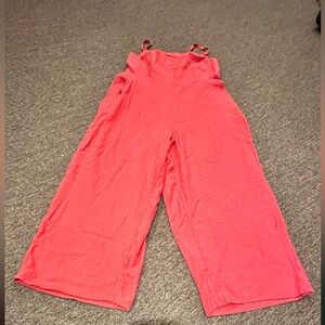 NWT! Women's Old Navy Red 1 pc Capri Wide Leg Pants Romper Jumper Size L